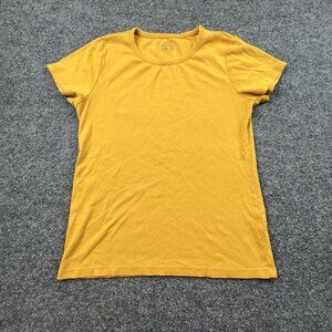 J.Crew Fine Rib Cotton Tee Mustard Yellow Short Sleeve T-Shirt‎ Women’s Size L